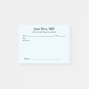Joke prescription  - 4" x 3" Post It notes   Blue