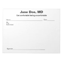 Joke prescription pad - 11" x 8.5" Notepad 