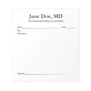 Joke prescription pad - 5.5" x 6" Notepad