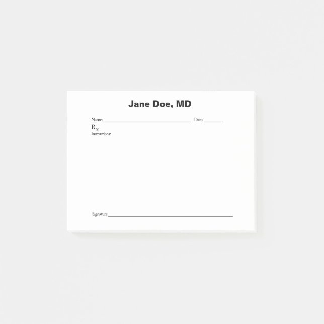 Joke prescription pad post-it notes (Front)