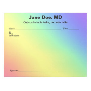 Joke prescription rainbow - 11" x 8.5" Notepad