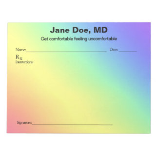 Joke prescription rainbow - 11" x 8.5" Notepad
