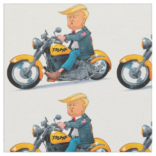 Joke President Donald Trump biker - memes Fabric