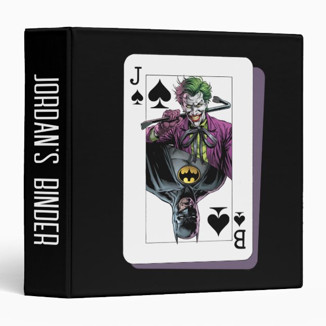 Joker and Batman Spade Playing Card Illustration Binder (Front/Spine)