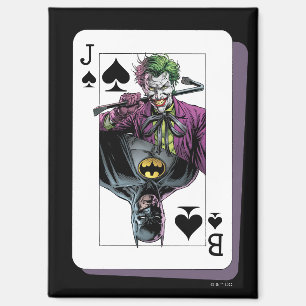 Joker and Batman Spade Playing Card Illustration Magnet