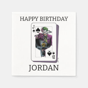 Joker and Batman Spade Playing Card Illustration Napkin