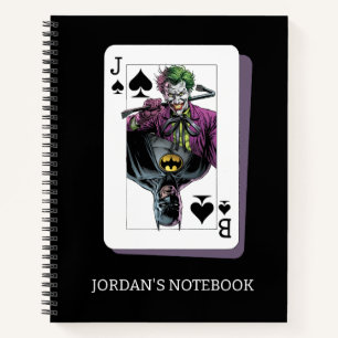 Joker and Batman Spade Playing Card Illustration Notebook