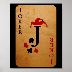 Joker Card Costume Halloween Deck Of Cards  Poster