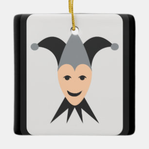 Joker Card Emoji Ceramic Ornament