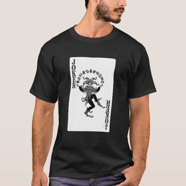 Joker Casino Poker Card Games Playing Cards Black  T-Shirt (Front)