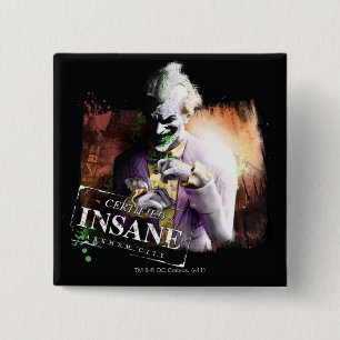 Joker - Certified Insane 2 Inch Square Button