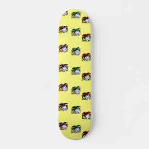 Joker colourful hats pattern yellow skateboard