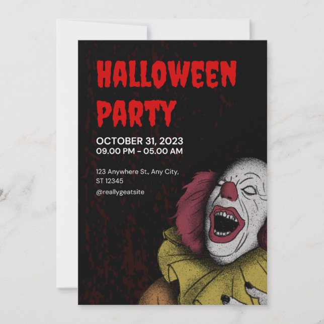 "Joker Halloween Party Invitations" Invitation (Front)