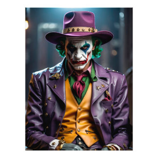 Joker in Purple Hat and Jacket Photo Print