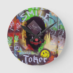 Joker Pop Art Specialty Round Clock
