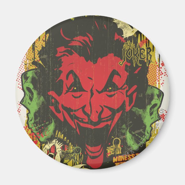 Joker Retro Comic Book Montage Magnet (Front)