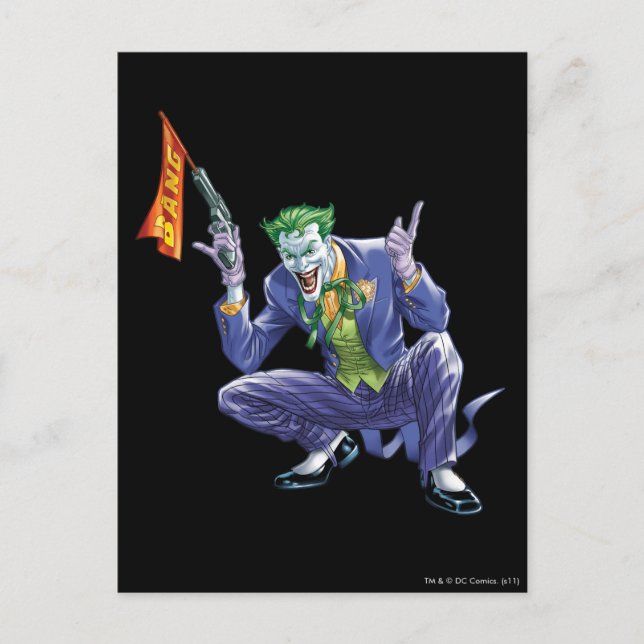 Joker with fake gun postcard (Front)