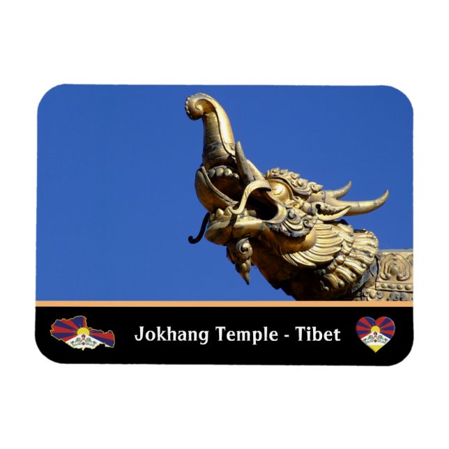 Jokhang Temple detail & Lhasa, Tibet /Himalayas Magnet (Horizontal)