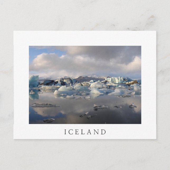 Jokulsarlon glacier lake, Iceland white postcard (Front)