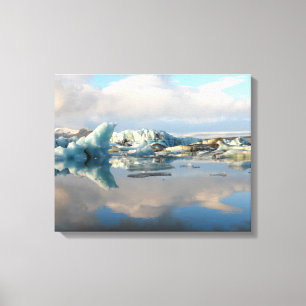 Jokulsarlon iceberg lake reflection canvas