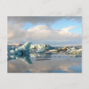 Jokulsarlon iceberg lake reflection postcard