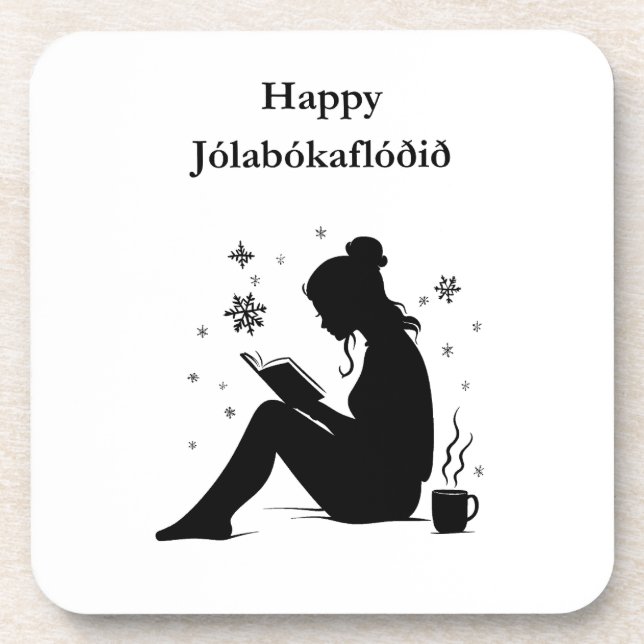 Jolabokaflod - Iceland Book Flood Coaster (Front)