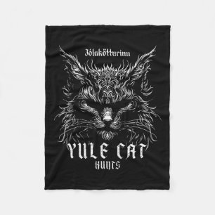 Jólakötturinn Christmas Yule Cat Hunts Fleece Blanket
