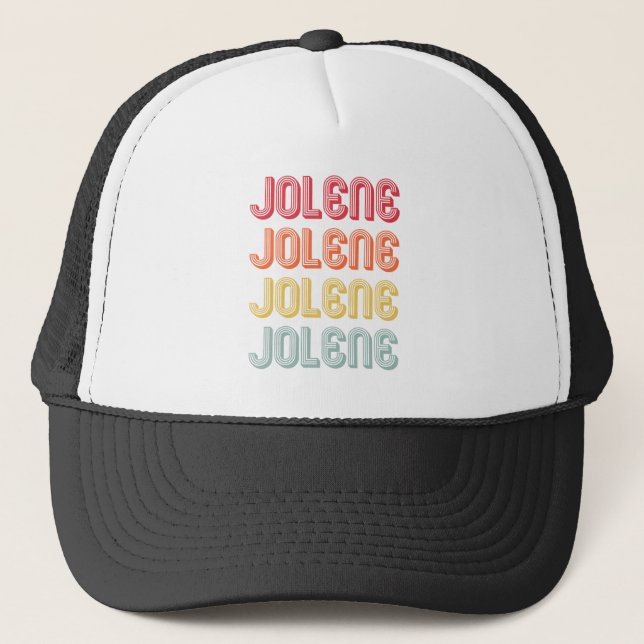 JOLENE Gift Name Personalized Retro Vintage 80s 90 Trucker Hat (Front)