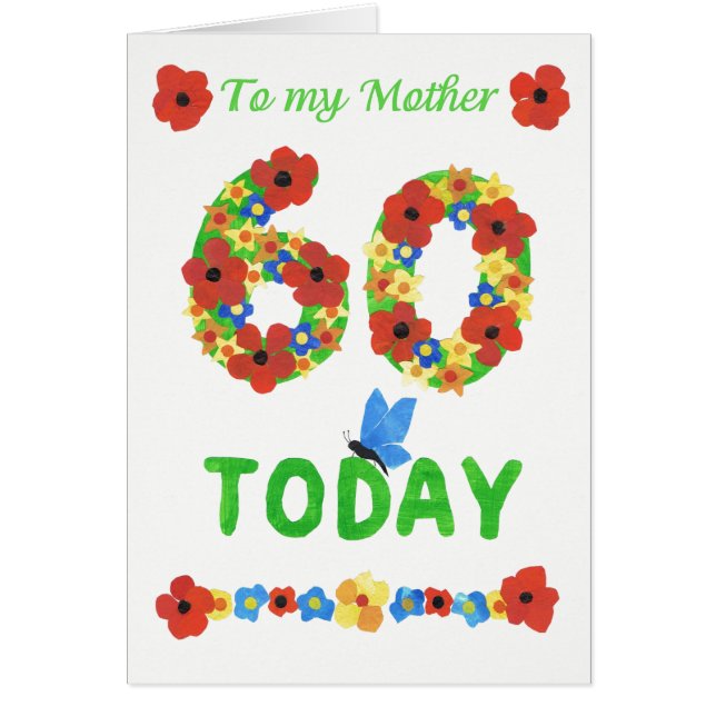 Joli 60ème anniversaire de Floral, pour Mère (Devant)