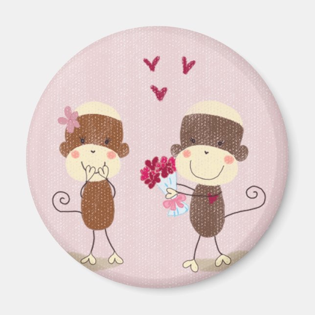 Joli Aimant Couple de Singe De Sock (Devant)