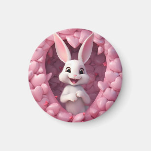 Joli aimant de la Saint-Valentin lapin