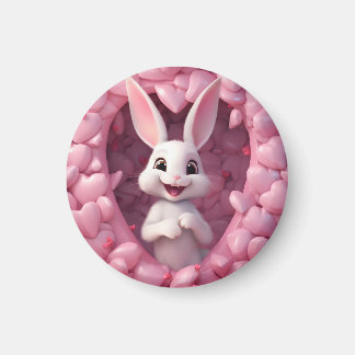 Joli aimant de la Saint-Valentin lapin