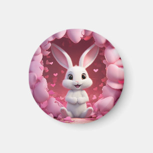 Joli aimant de lapin de la Saint-Valentin 