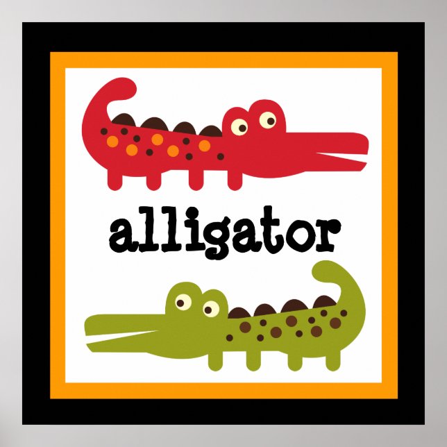 Joli Alligator Safari Animaux bébé Poster pour enf (Devant)