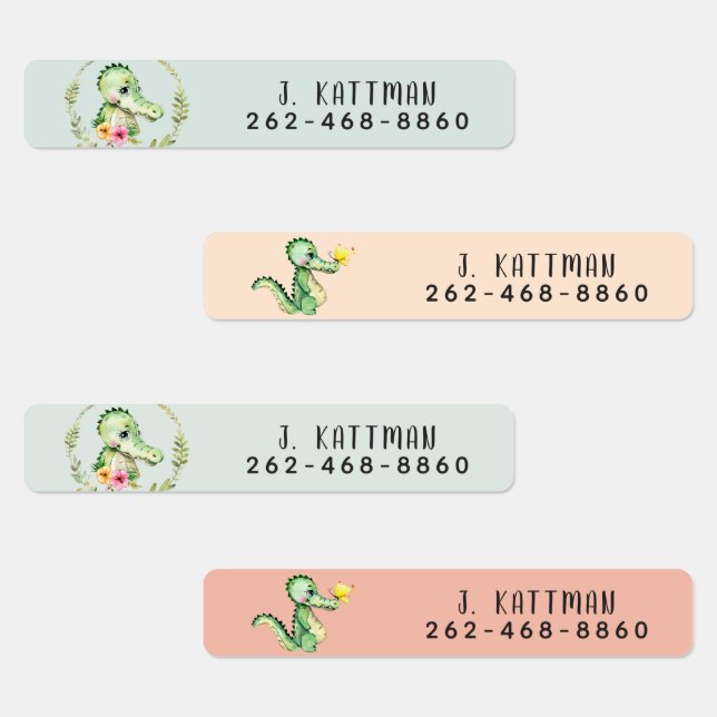 Joli Alligator School Étiquettes de garderie (Groupe)