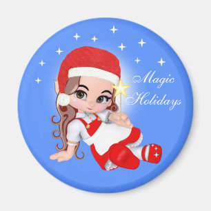 Joli ange fée de Noël et étoiles Magnet