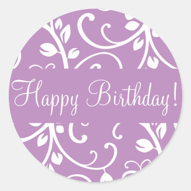 Joli Anniversaire Floral Vine Enveloppe Sticker (Devant)