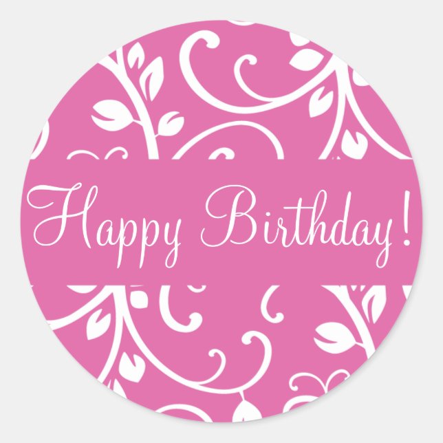 Joli Anniversaire Floral Vine Enveloppe Sticker (Devant)