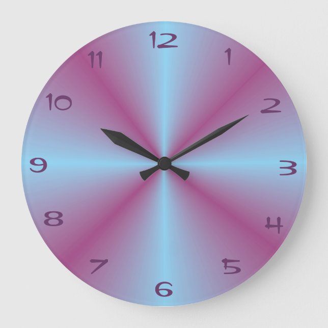Joli Aqua rose illuminé > Horloge à motifs (Recto)