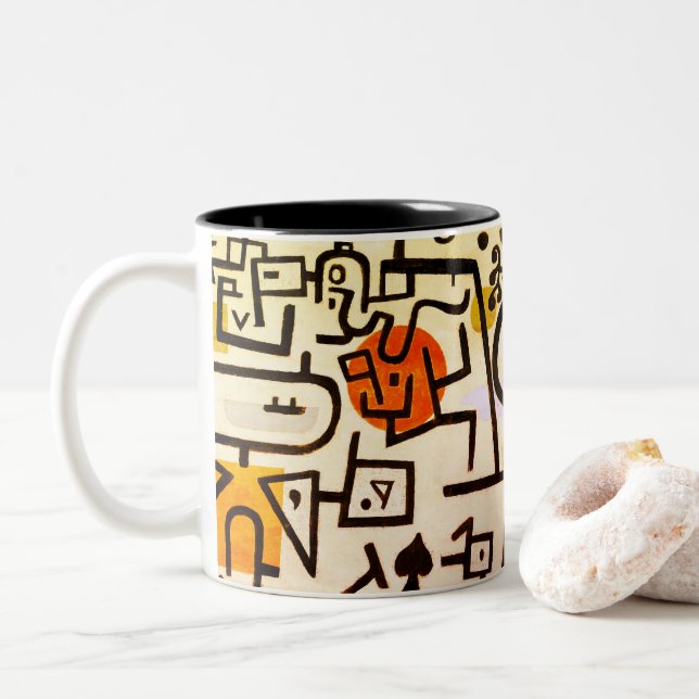 Joli art abstrait imprimer la tasse amusante (Avec donut)