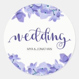 Joli Autocollant de Mariage Floral Rustique