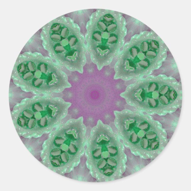 Joli autocollant rose et vert (Devant)