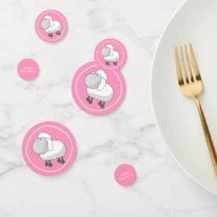 Joli Baby shower d'agneau rose et blanc Confetti