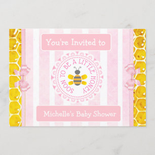 Joli Baby shower Invitation de la fille rose d'abe