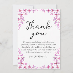 Joli baby shower papillon mignon merci cartes