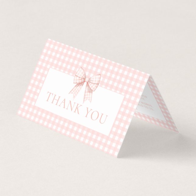 Joli baby shower pastel rose arc merci cartes (Front)