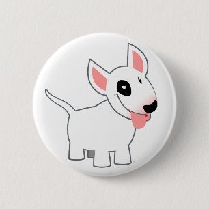 Joli badge à pin avec Bull Terrier de dessin animé