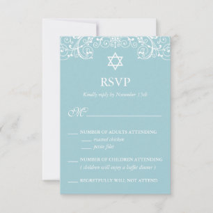 Joli Bat mitzvah bleu élégant RSVP