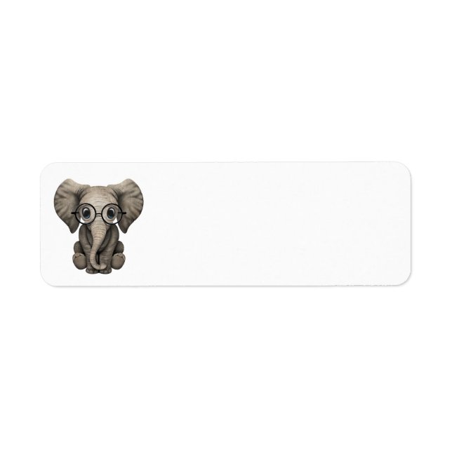 Joli bébé Eléphant veau avec lunettes de lecture (Devant)