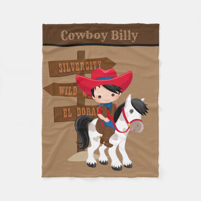 Joli bébé garçon ajouter nom couverture cowboy (Devant)